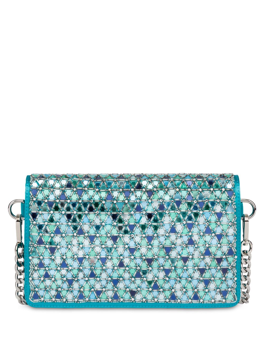 Alberta Ferretti Satin-Clutch mit Mosaik - Blau von Alberta Ferretti