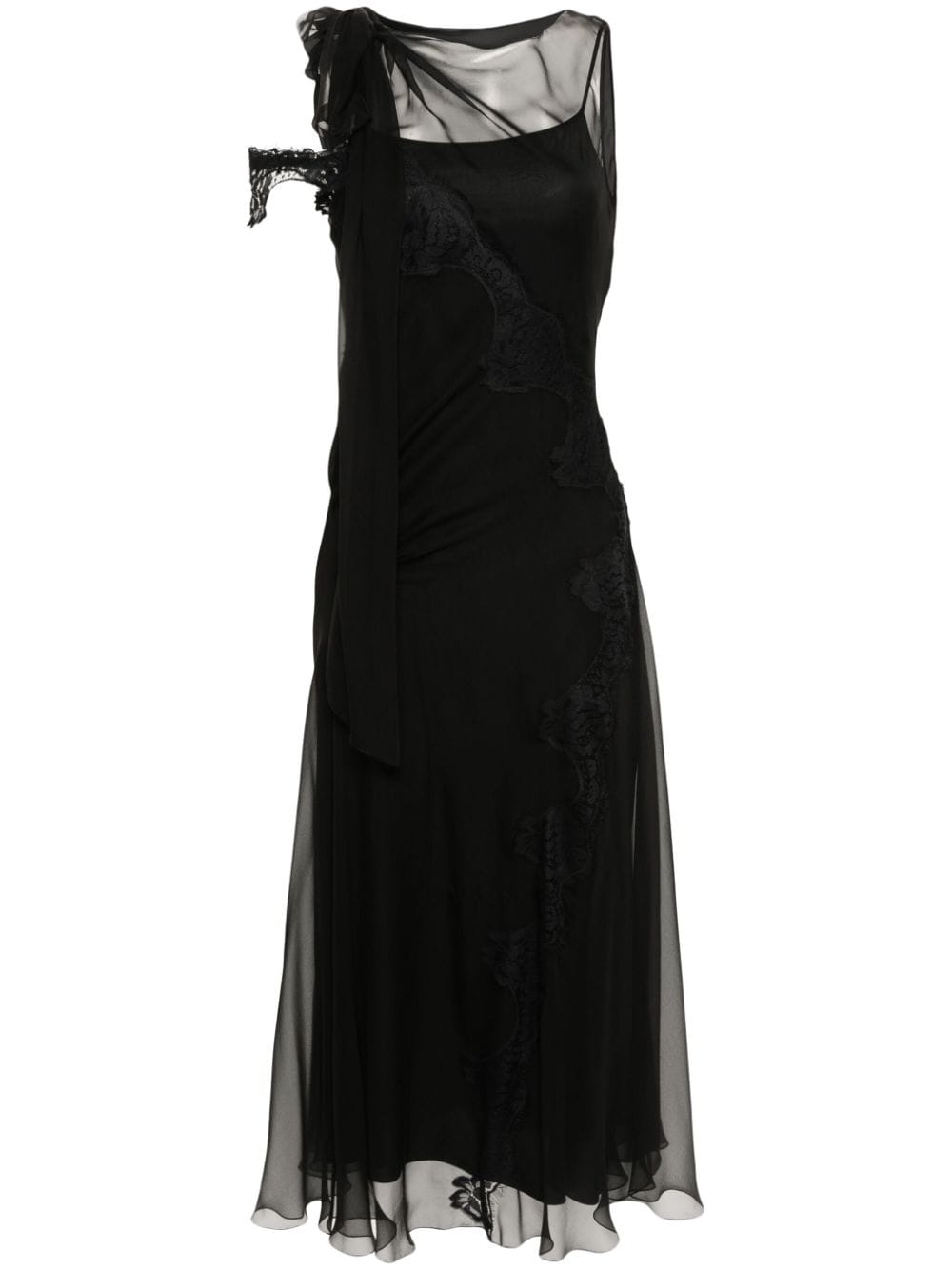 Alberta Ferretti Transparentes Seidenkleid - Schwarz von Alberta Ferretti