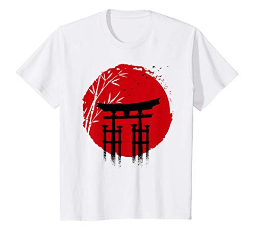 Kinder Grafikdesign des japanischen sonnenroten Tempels T-Shirt Kinder Grafikdesign des japanischen sonnenroten Tempels T-Shirt von Albertees