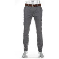 Alberto Herren Cargohose grau Flanell meliert Slim Fit von Alberto