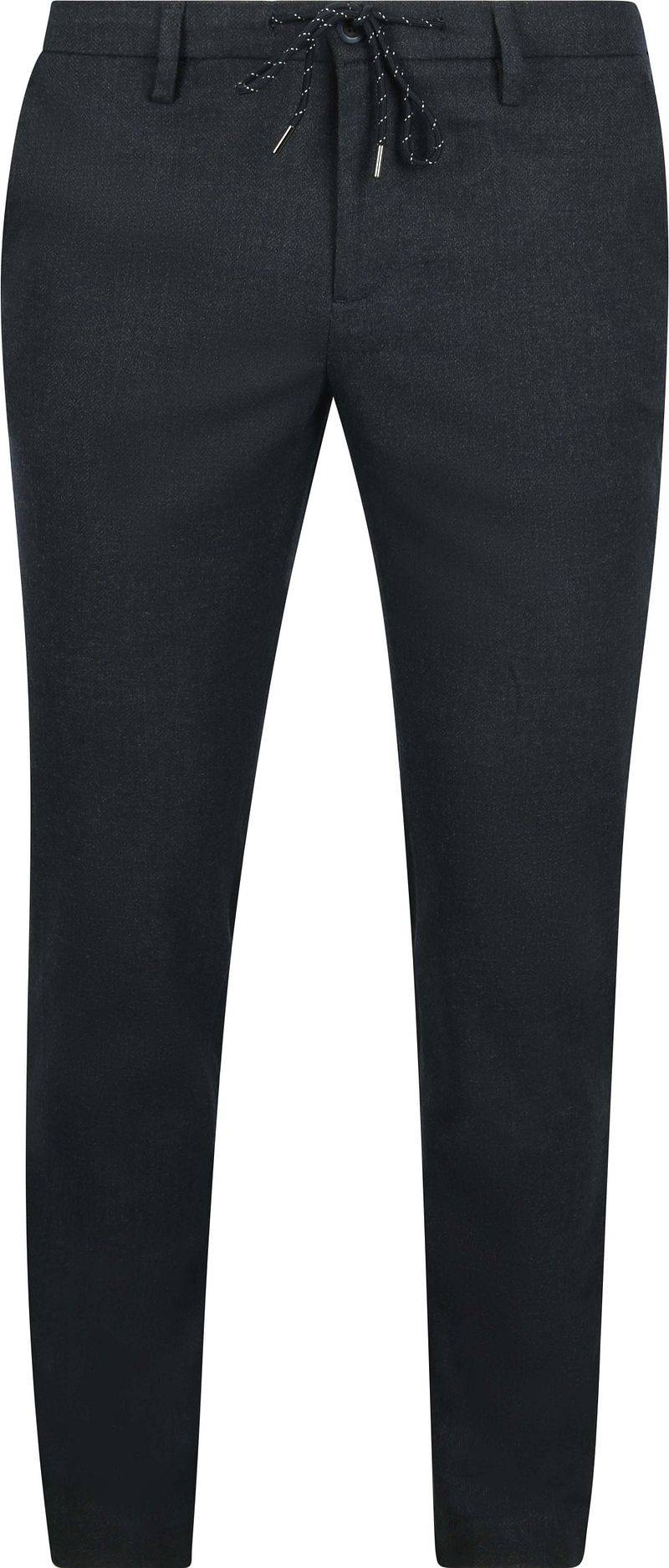 Alberto Hose Jump Flanell Herringbone Navy - Größe W 32 - L 32 von Alberto