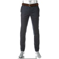 Alberto Herren Hose blau Oxford meliert Slim Fit von Alberto