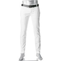 Alberto Herren Hose weiß Baumwolle Slim Fit von Alberto