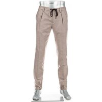 Alberto Herren Bundfaltenhose beige Flanell meliert von Alberto