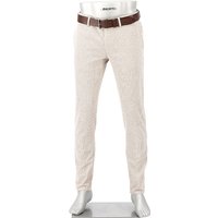 Alberto Herren Chino beige Cotton meliert Slim Fit von Alberto