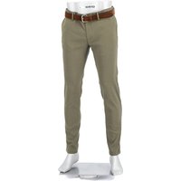 Alberto Herren Hose grün Leinen Slim Fit von Alberto