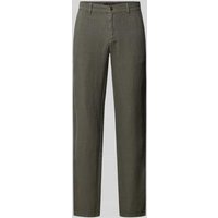 ALBERTO Regular Fit Leinenhose in unifarbenem Design Modell 'LOU' in Khaki, Größe 34/30 von Alberto