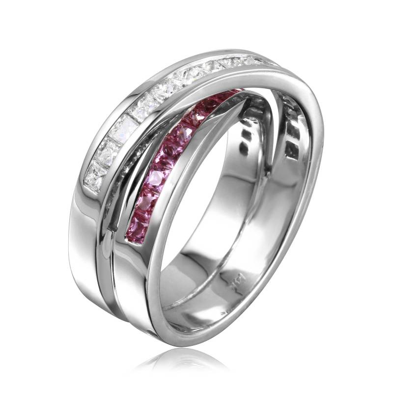 14K Gold Rosa Saphir & Diamant Ring von AlbertsJewelryDesign