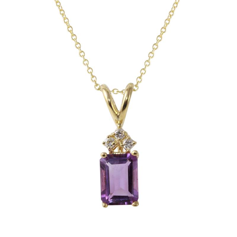 Damen Diamant Und Amethyst Im Smaragdschliff von AlbertsJewelryDesign