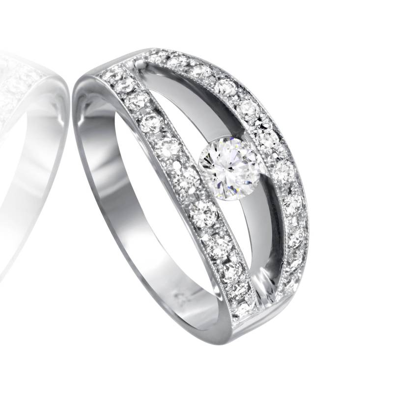 Damen Split Style Diamantring von AlbertsJewelryDesign