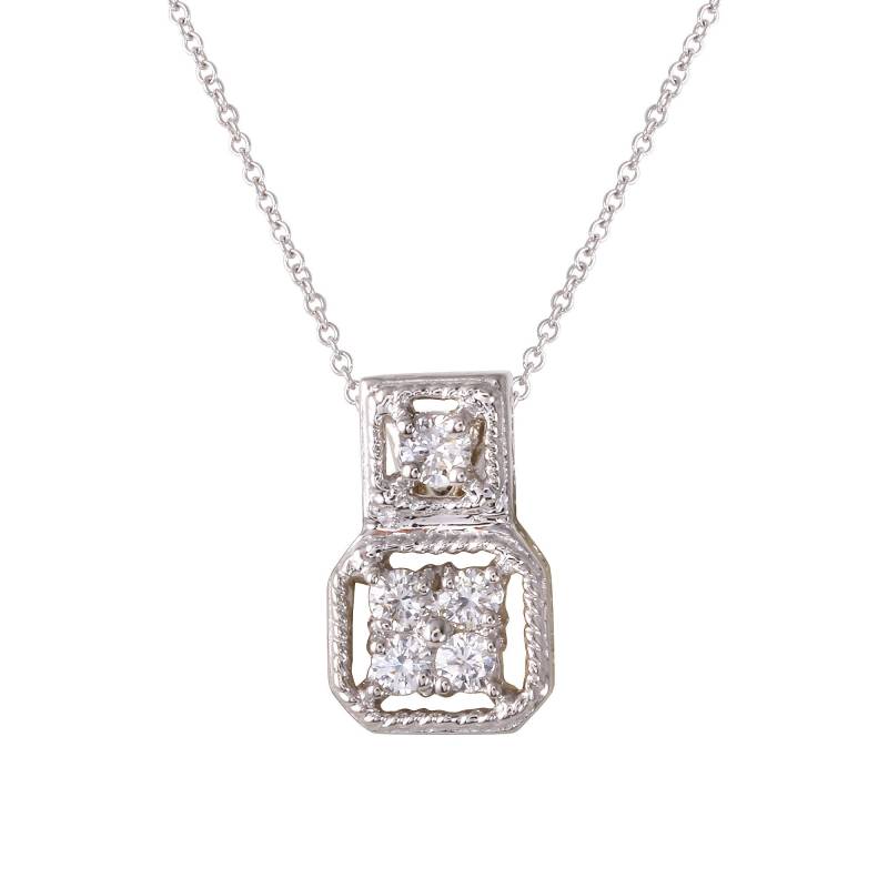 Damen Weißgold Und Diamant Anhänger von AlbertsJewelryDesign