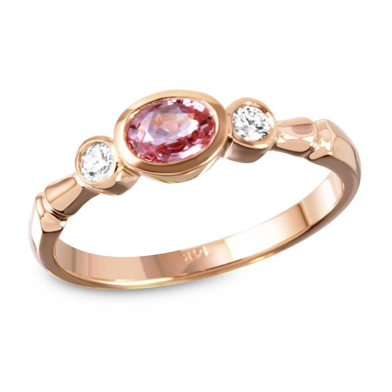 Der Ovale Roséring - Diamant & Rosa Saphirring von AlbertsJewelryDesign