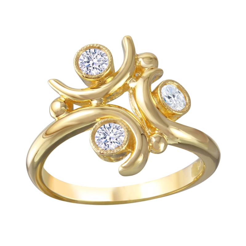 Frauenring Mit Drei Diamanten Und Gold von AlbertsJewelryDesign