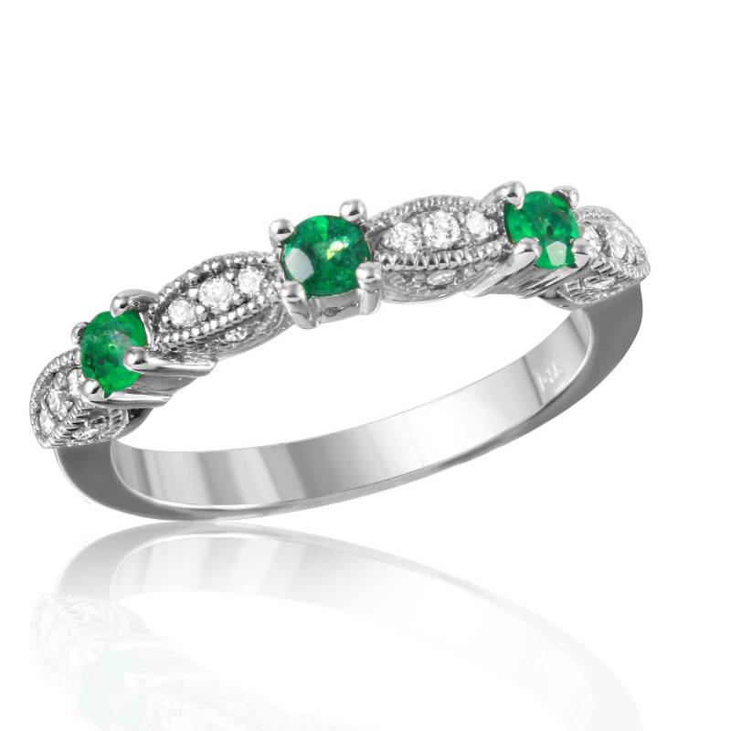 Schöner Damenring Mit Smaragd Und Diamant von AlbertsJewelryDesign