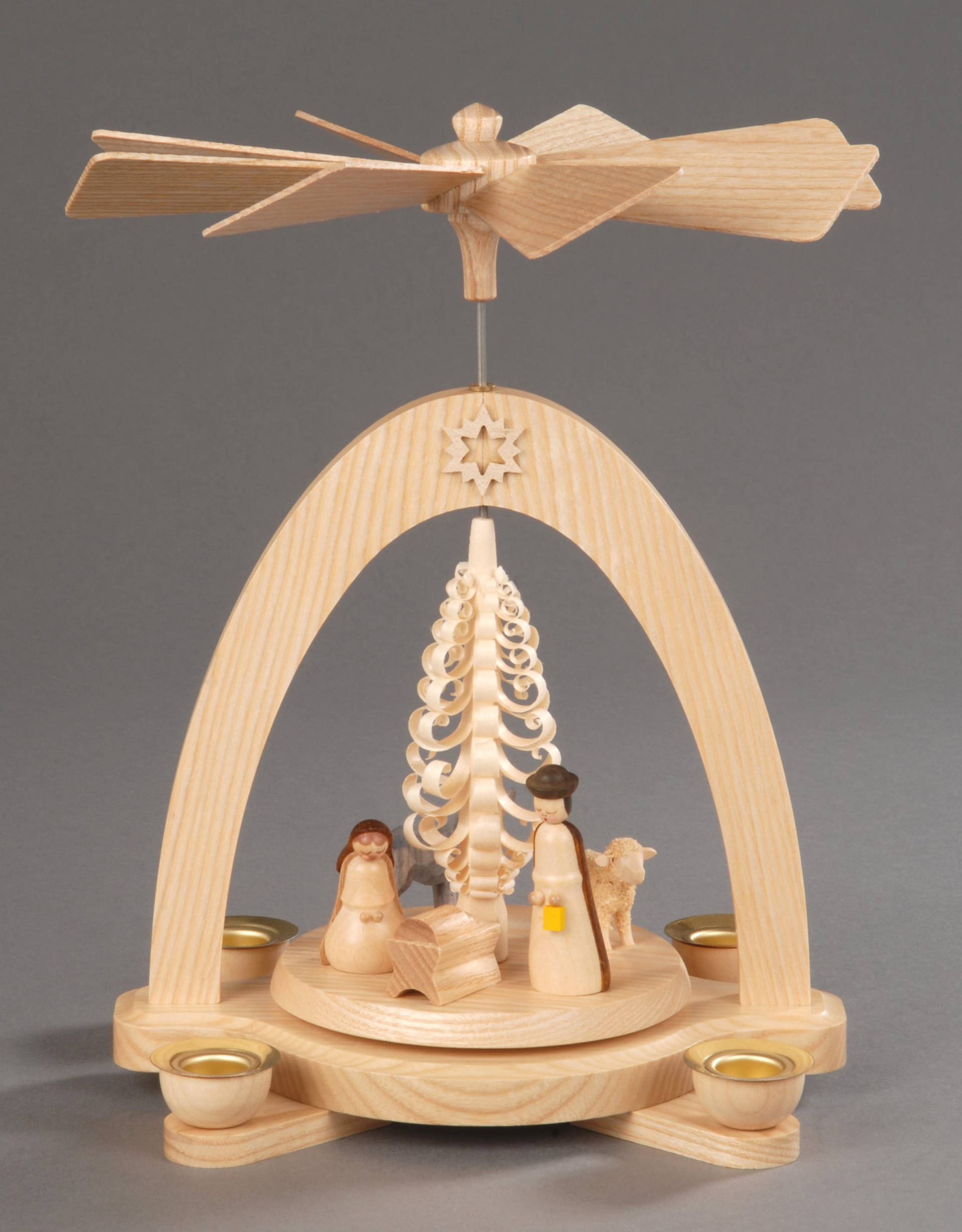 Albin Preissler Weihnachtspyramide "Christi Geburt, Handwerkskunst aus dem Erzgebirge" Höhe ca. 20 cm, Weihnachtsdeko aus Holz von Albin Preissler