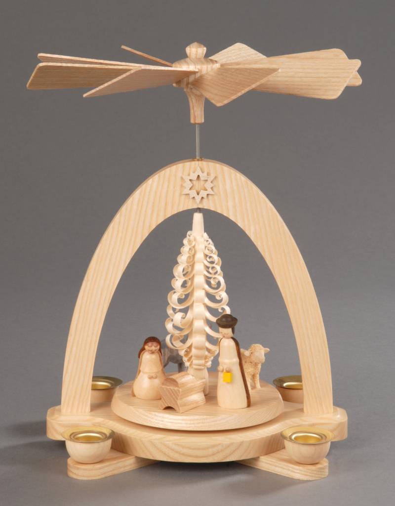 Albin Preissler Weihnachtspyramide "Christi Geburt, Handwerkskunst aus dem Erzgebirge" Höhe ca. 20 cm, Weihnachtsdeko aus Holz von Albin Preissler