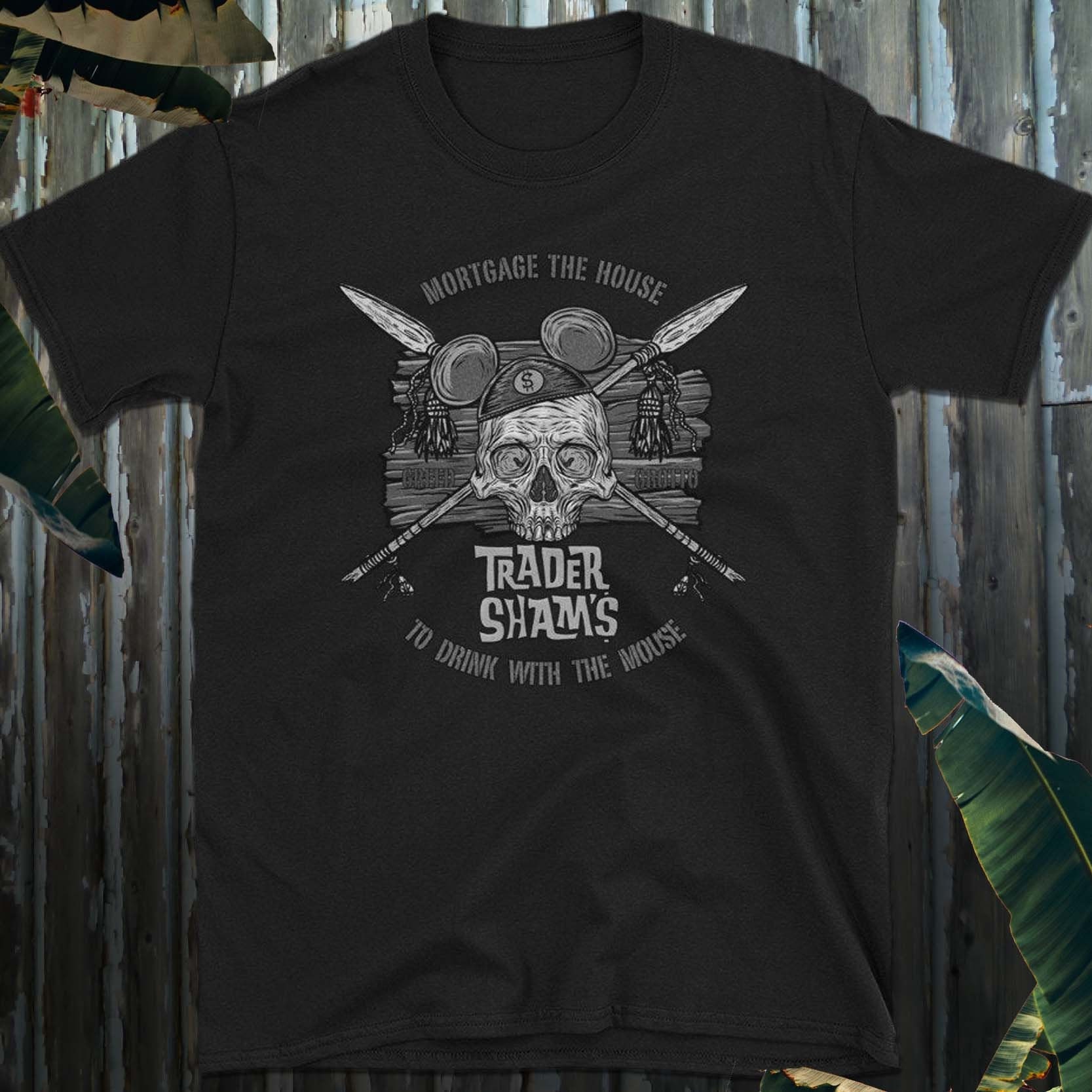 Trader Sham Tiki Bar Sam Schwarz Und Weiß Varriant Kurzarm Unisex T-Shirt von AlbinoAlligator