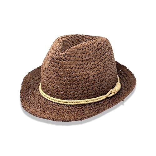 Albsales Strohhut Sonnenhut Sommerhut Cowboyhut Westernhut Freizeithut Strandhut (DE/NL/SE/PL, Numerisch, 55, 57, Brown/Sand) von Albsales