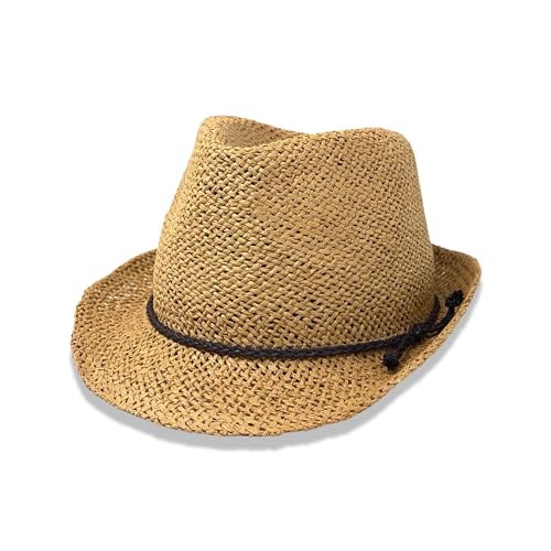 Albsales Strohhut Sonnenhut Sommerhut Cowboyhut Westernhut Freizeithut Strandhut (DE/NL/SE/PL, Numerisch, 55, 57, Caramel/Brown) von Albsales