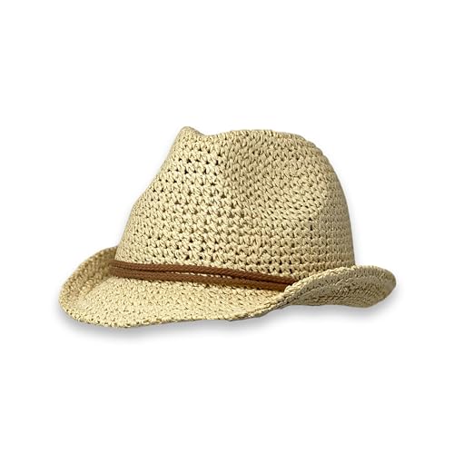 Albsales Strohhut Sonnenhut Sommerhut Cowboyhut Westernhut Freizeithut Strandhut (DE/NL/SE/PL, Numerisch, 58, 61, Natural/Brown) von Albsales