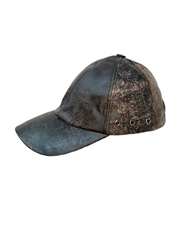 Baseball Cap Leder Outdoor Biker Kappe Lederkappe Käppi Unisex (DE/NL/SE/PL, Alphanumerisch, Einheitsgröße, Braun Antik) von Albsales