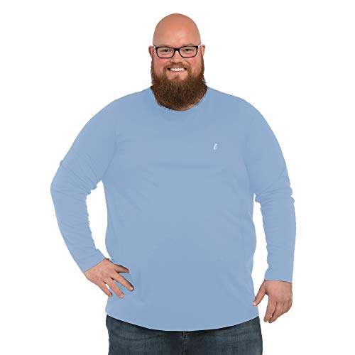 Alca Langarmshirt Mit Rundhalsausschnitt für Männer mit Übergröße Bauchumfang 1XL-8XL Herren Langarm-T-Shirt Mit Crew-Neck 5XL-B Sky Blau von Alca Fashion