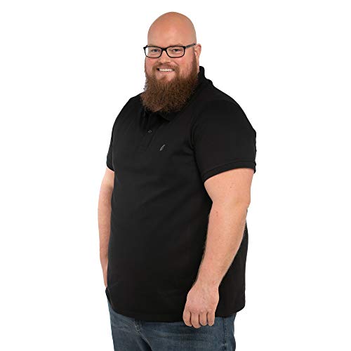 Alca Poloshirt für Männer mit Übergröße Bauchumfang 2XL-8XL Kurzarm Herren Polo Shirt | Shirt Short Sleeve 4XL-B Schwarz von Alca Fashion