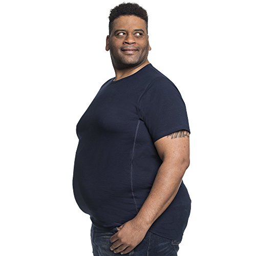T Shirt Herren Rundhals Doppelpack Basic - 2 Stück Übergrößen bis 8XL für Männer mit Übergröße Bauchumfang 2XL-B Blau von Alca Fashion