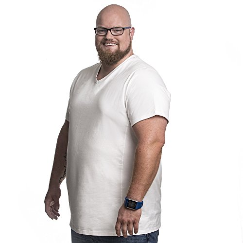 T Shirt Herren V-Hals Doppelpack Basic 2 Stück T-Shirt - Übergrößen bis 8XL für Männer mit Übergröße Bauchumfang Weiß 8XL-B von Alca Fashion