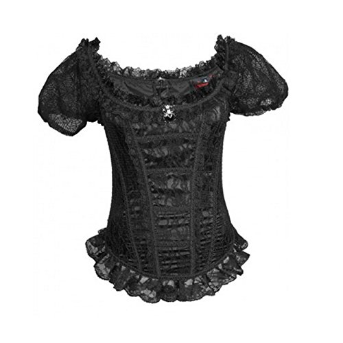 Alcatraz - Spider Corset Schwarz Korsage Rock Gothik Oberteil Größe 4XL von Alcatraz