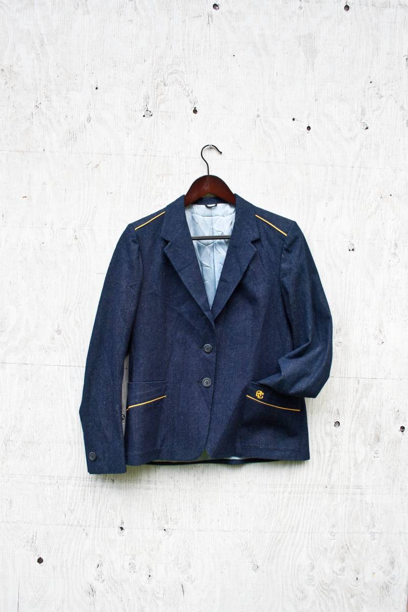 80Er Jahre Drapeshire Jeansmantel - Vintage Jeans Blazer Blauer Bianca Vancouver Canada Acetat Gefütterter Denim von AlchemillaMercantile