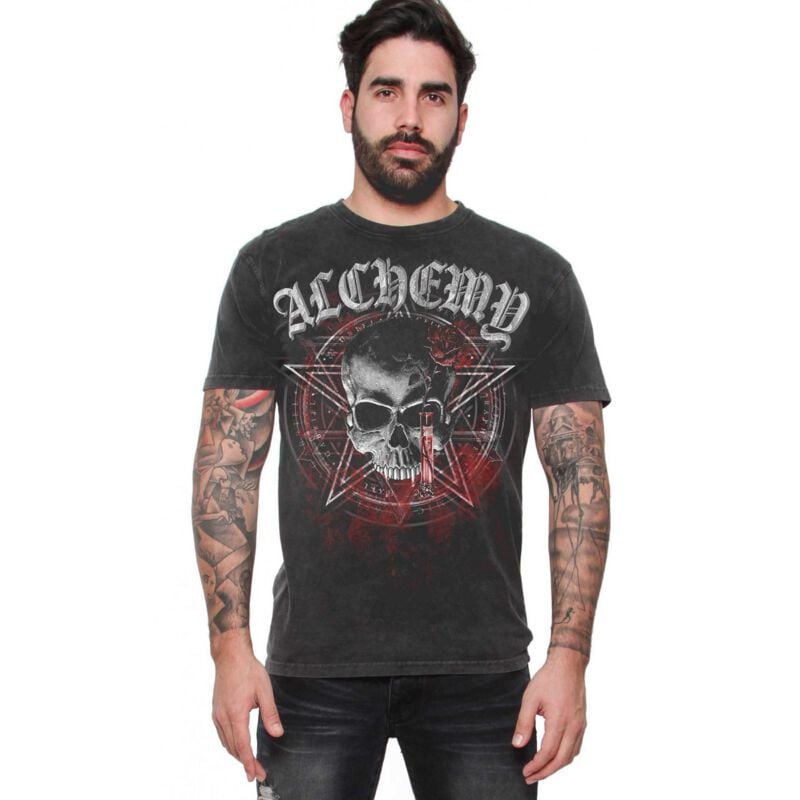 Alchemy England Acolyte Man's T-Shirt T-Shirt dunkelgrau in M von Alchemy England