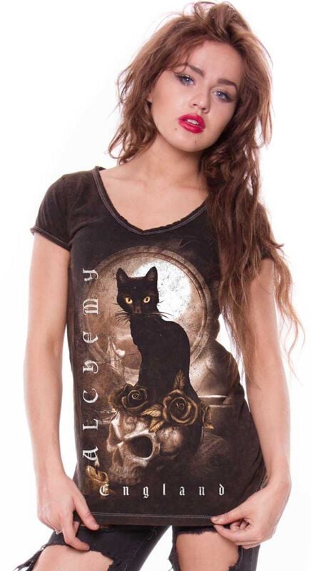 Alchemy England Cat Ghost Woman's T-Shirt T-Shirt braun in L von Alchemy England