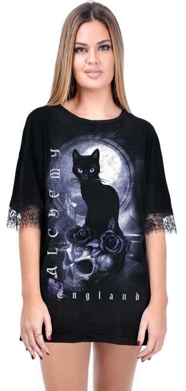 Alchemy England Cat Ghost Woman's T-Shirt T-Shirt schwarz in L von Alchemy England