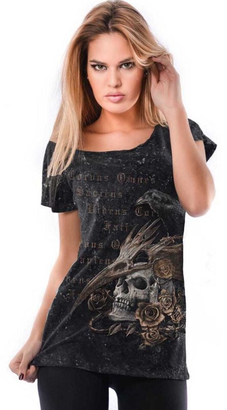 Alchemy England Corvus Queen Woman's T-Shirt T-Shirt grau in 3XL von Alchemy England