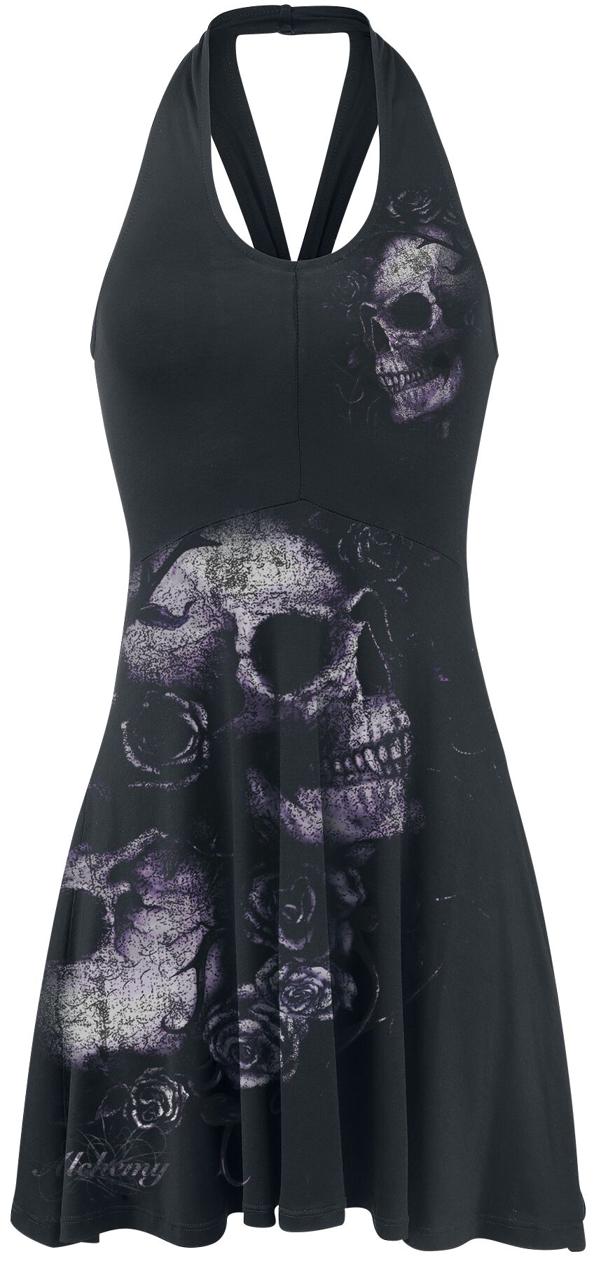 Alchemy England Dead Flowers Kurzes Kleid schwarz in L von Alchemy England