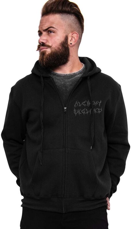 Alchemy England - Gothic Kapuzenjacke - Creepy Lettering Man`s Hoodie - S bis XXL - für Männer - Größe L - schwarz von Alchemy England