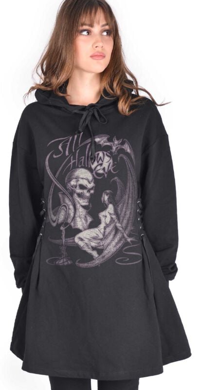 Alchemy England - Gothic Kurzes Kleid - Hallow's Eve Woman's Dress Agatha Solid Black - S bis XXL - für Damen - Größe XL - schwarz Alchemy England - Gothic Kurzes Kleid - Hallow's Eve Woman's Dress Agatha Solid Black - S bis XXL - für Damen - Größe XL - schwarz von Alchemy England