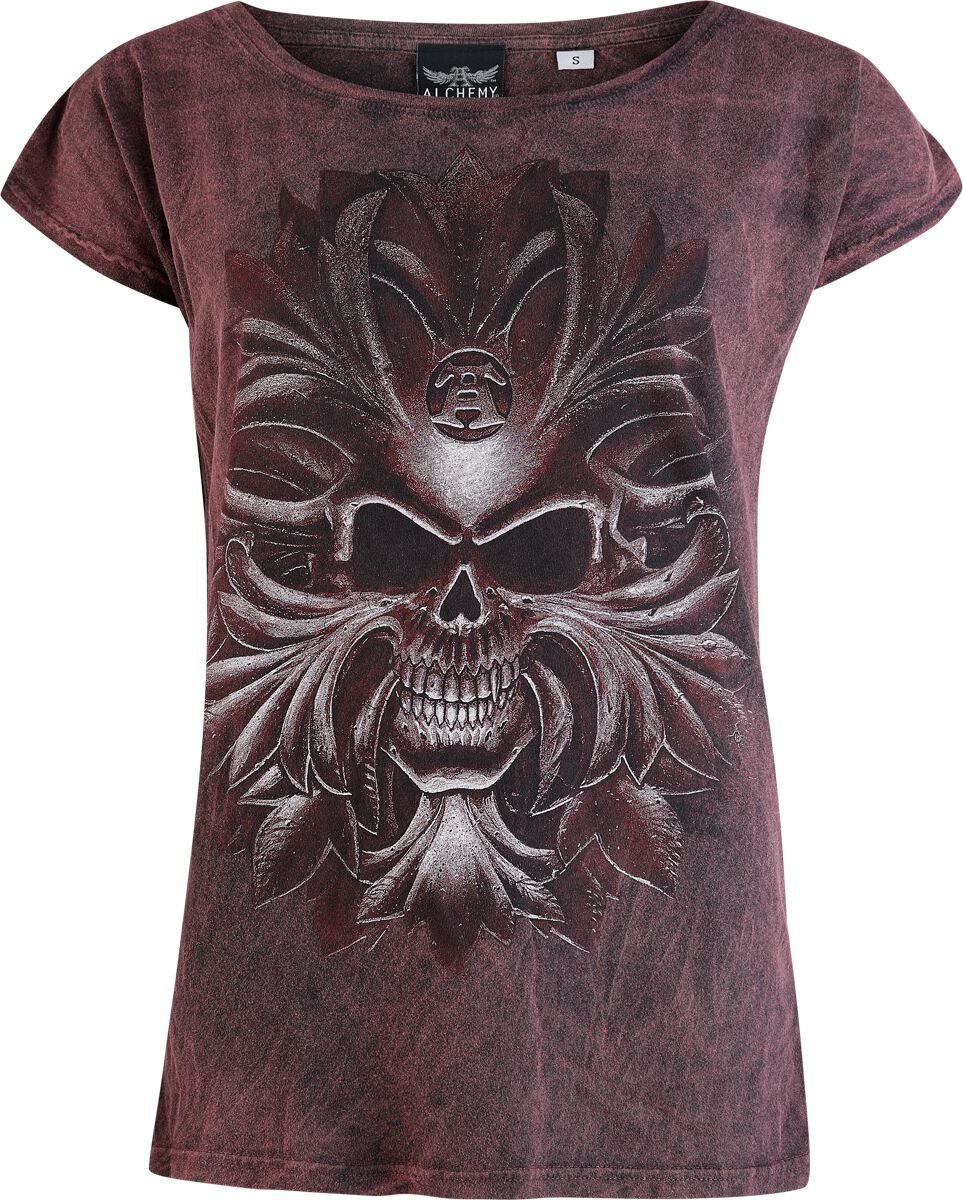 Alchemy England Gothic Skull T-Shirt rot in S von Alchemy England