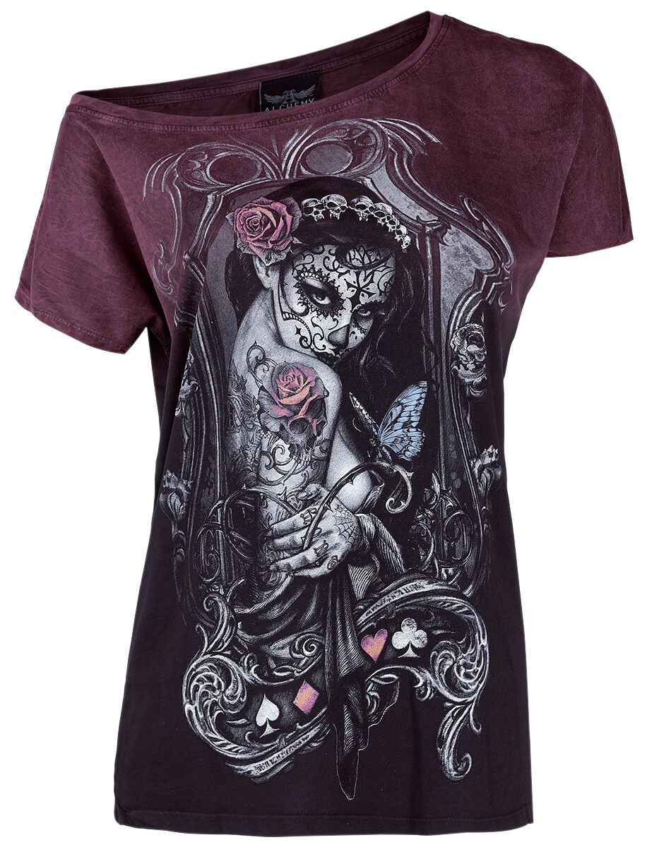 Alchemy England - Gothic T-Shirt - Widow's Weed - S bis XXL - für Damen - Größe S - bordeaux von Alchemy England