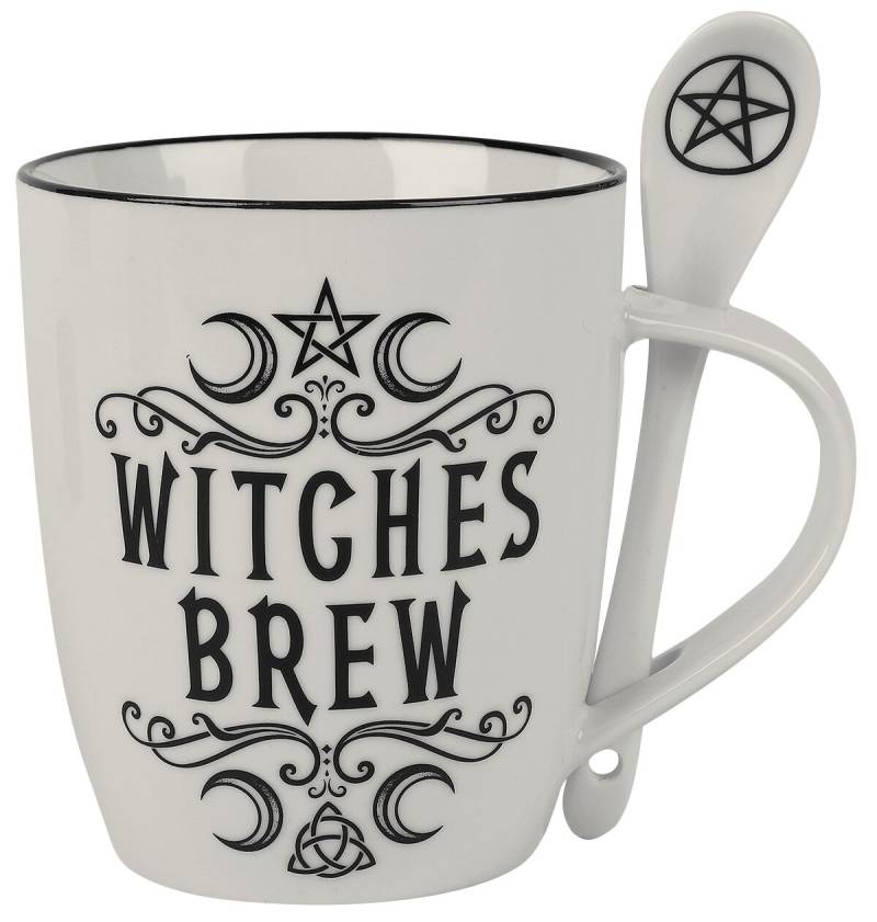 Alchemy England - Gothic Tasse - Witches Brew - weiß/schwarz von Alchemy England
