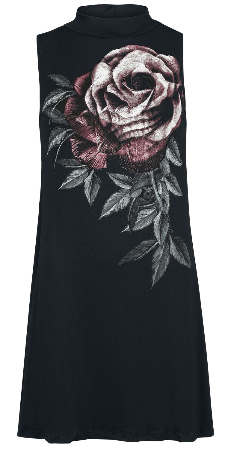 Alchemy England Kurzes Kleid - The Bone Rose - S bis XXL - für Damen - Größe S - schwarz von Alchemy England