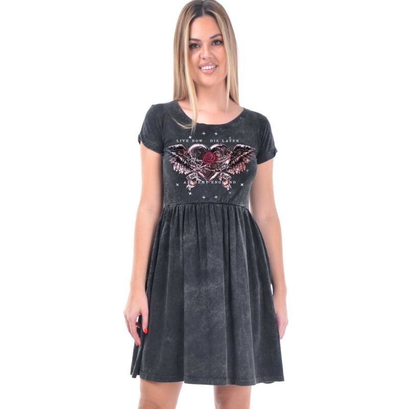 Alchemy England Love Hate Kurzes Kleid grau in S von Alchemy England