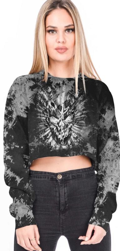 Alchemy England Sweatshirt - Exploding Skull Woman's Sweat Shirt Jane Tenida - S bis XXL - für Damen - Größe XXL - grau/schwarz von Alchemy England