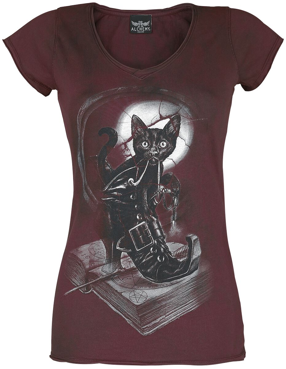 Alchemy England T-Shirt - Midnight Mischief - S bis 4XL - für Damen - Größe 3XL - rot von Alchemy England