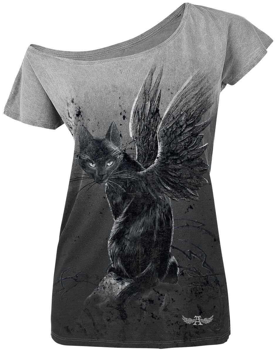 Alchemy England T-Shirt - Nine Lives Vintage - S bis 4XL - für Damen - Größe L - grau von Alchemy England