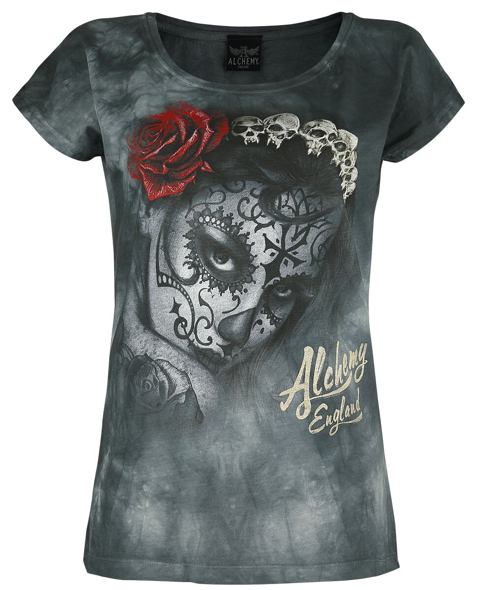 Alchemy England T-Shirt - Widow's Weed - S bis 4XL - für Damen - Größe 3XL - grau von Alchemy England