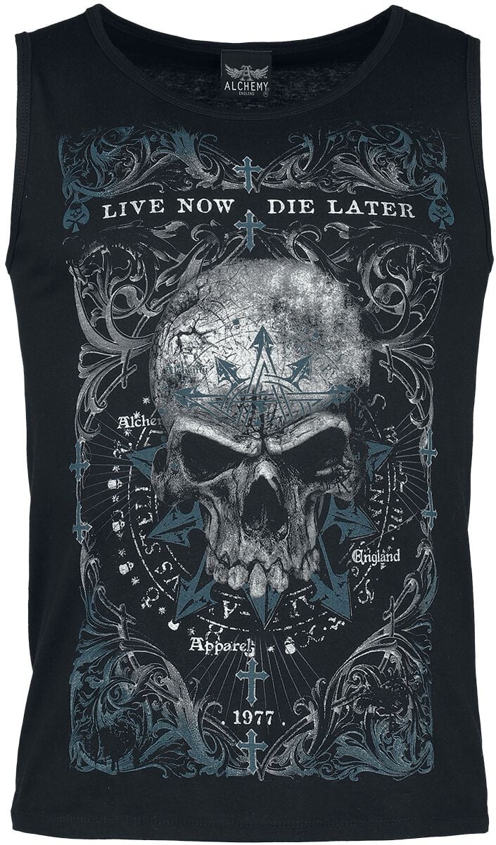 Alchemy England Tank-Top - Die Later Tank Top - M bis XXL - für Männer - Größe XL - schwarz von Alchemy England