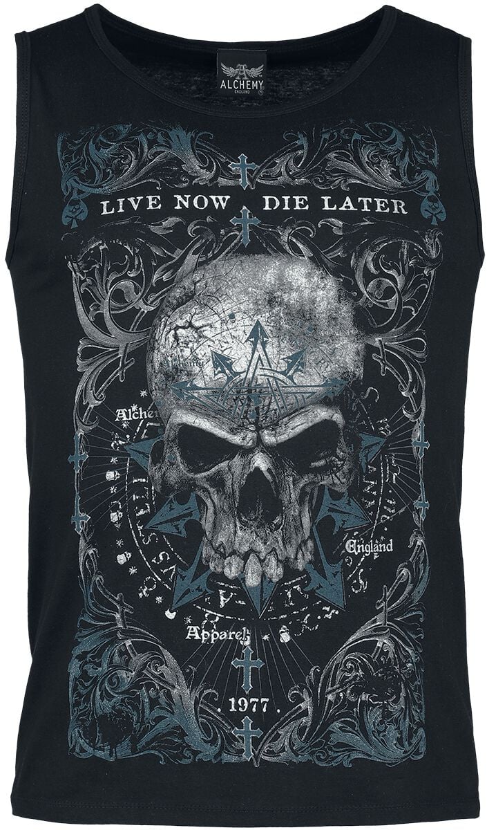 Alchemy England Tank-Top - Die Later Tank Top - M bis XXL - für Männer - Größe XXL - schwarz von Alchemy England