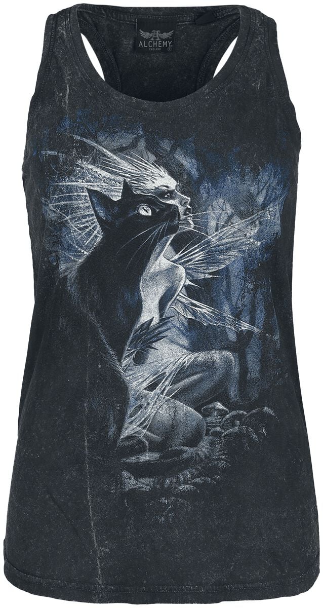Alchemy England Top - Davos - S bis XL - für Damen - Größe M - schwarz/grau von Alchemy England
